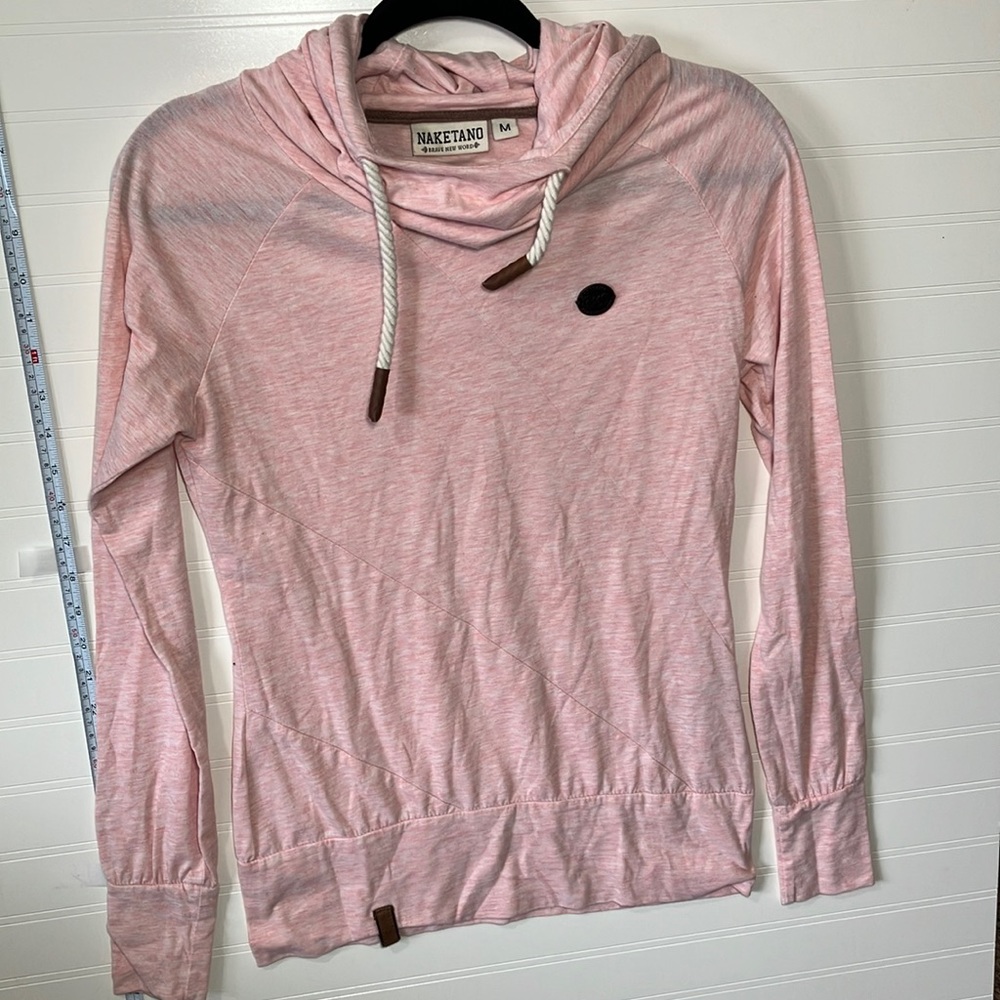 Pink long sleeve naketano hoodie cowl women’s medium